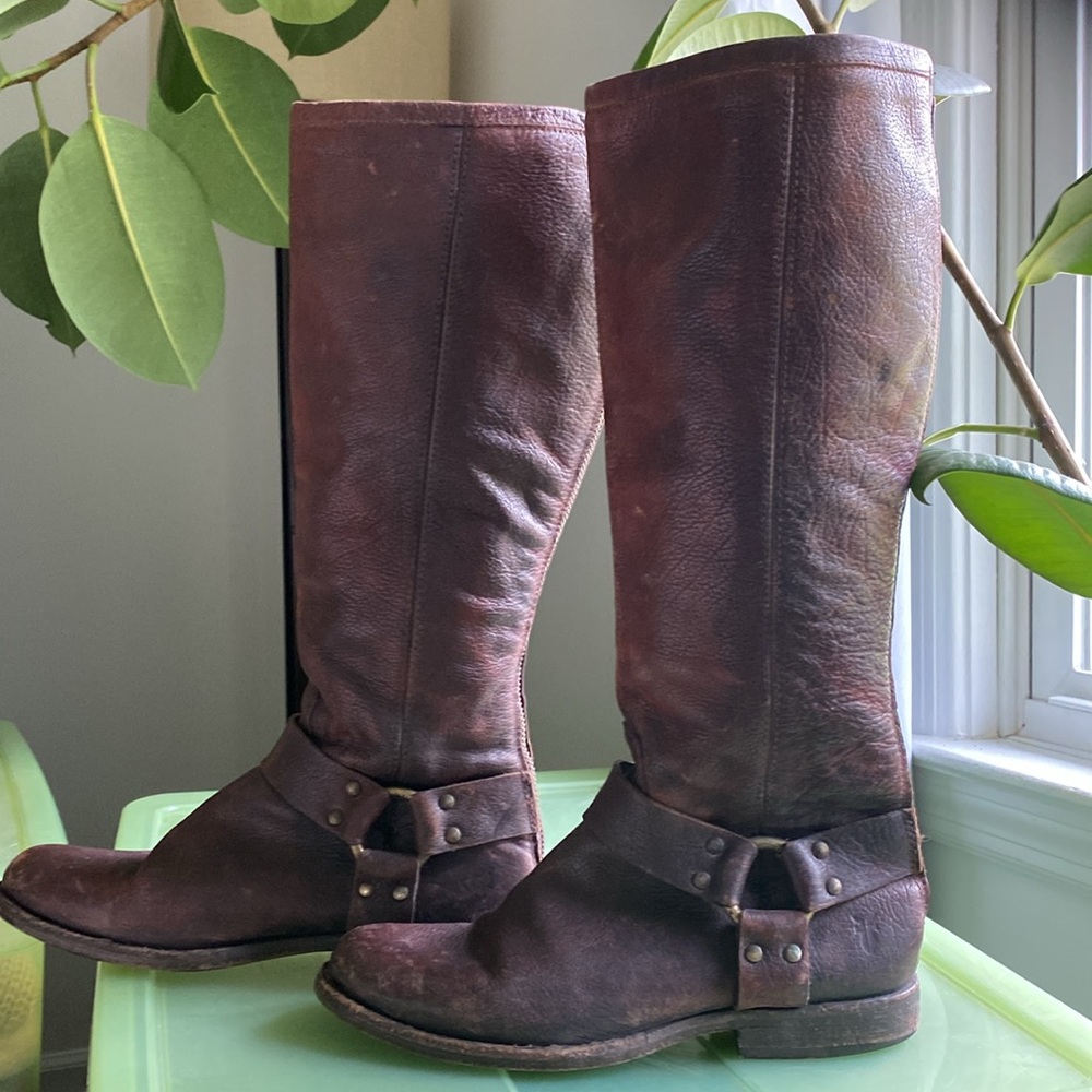 Frye Women’s Leather Harness Boots Brown 7